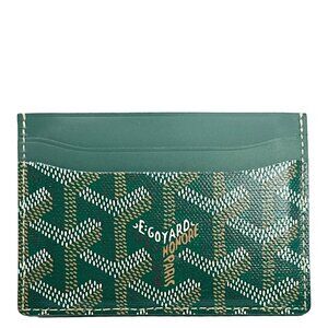 Goyard  Saint Sulpice Chevron Coated Canvas Card Holder Green